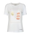 White T-shirt with cloth print