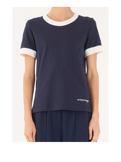 Blue T-shirt with white border