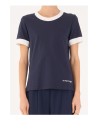 Blue T-shirt with white border