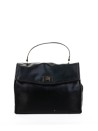 Treasure large black leather shoulder bag