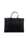 Petra Tote Bag in Black Hammered Eco-Leather