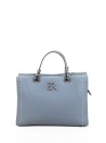 Tote bag small Petra in light blue hammered eco-leather