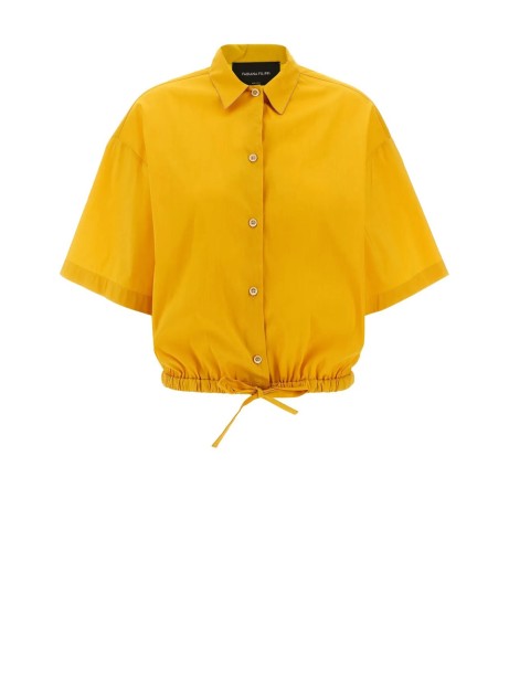 Orange Women's Shirt with Ruffles