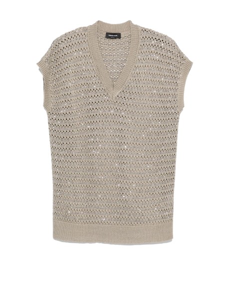 Beige Sleeveless Sweater