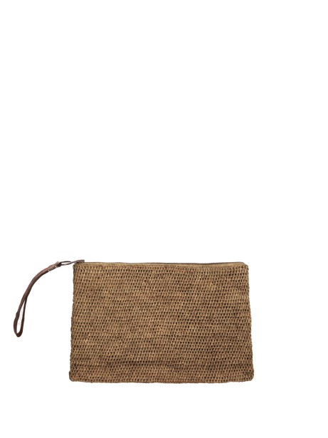 Raffia Clutch Dark Tea