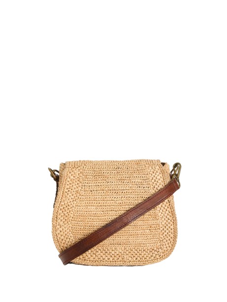 Raffia Flap Shoulder Bag