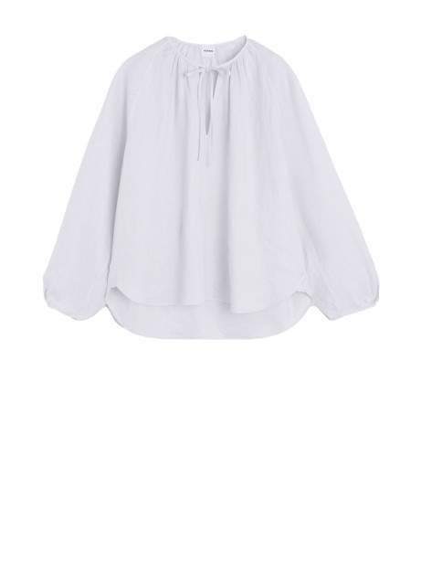 Camicia blusa bianca donna a maniche lunghe