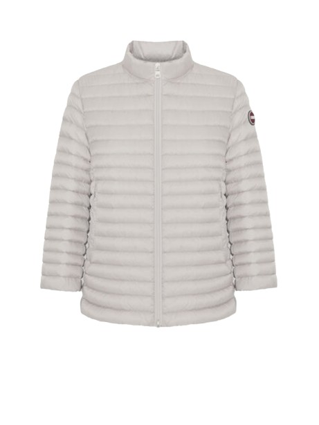 Beige Quilted Zip Up Cape