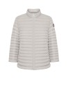 Beige Quilted Zip Up Cape