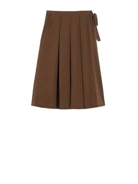 Pure Cotton Poplin Midi Skirt