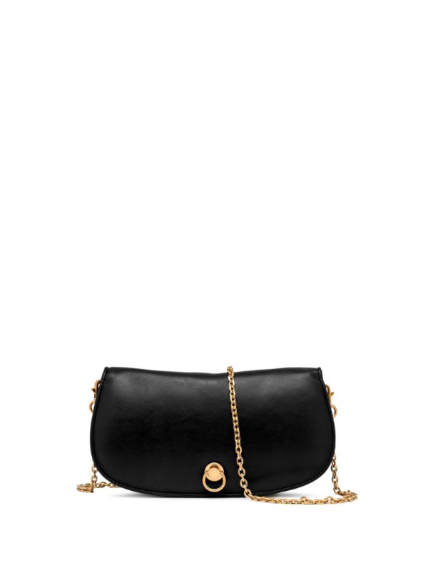 Deva Shoulder Bag in Black Leather