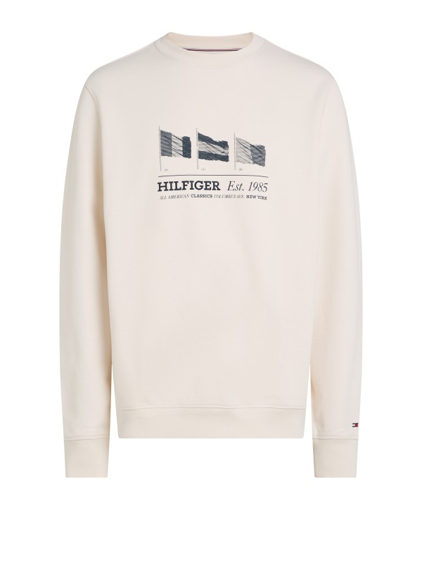 Maglia con bandiere Hilfiger ricamate Maglia con bandiere Hilfiger ricamate