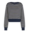 Gold Button Boat Neck Sweatshirt