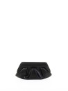Black vegan clutch with shoulder strap