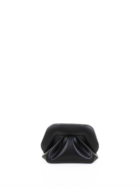 Black vegan clutch with shoulder strap