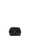 Black vegan clutch with shoulder strap