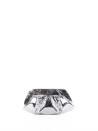 Vegan Silver Clutch with Shoulder Strap