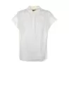 Blusa bianca a maniche corte in cotone