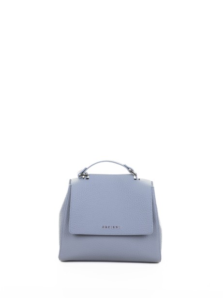 Borsa Sveva Soft S a spalla in pelle con tracolla azzurra
