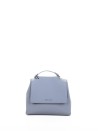 Borsa Sveva Soft S a spalla in pelle con tracolla azzurra
