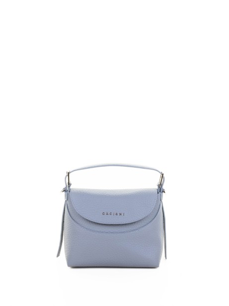 Borsa a mano Nana S Soft in pelle con tracolla celeste