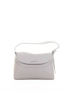 Borsa a spalla Nana Soft in pelle martellata con tracolla argilla
