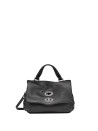 Borsa Postina Rimboccata Tokyo baby nera in pelle
