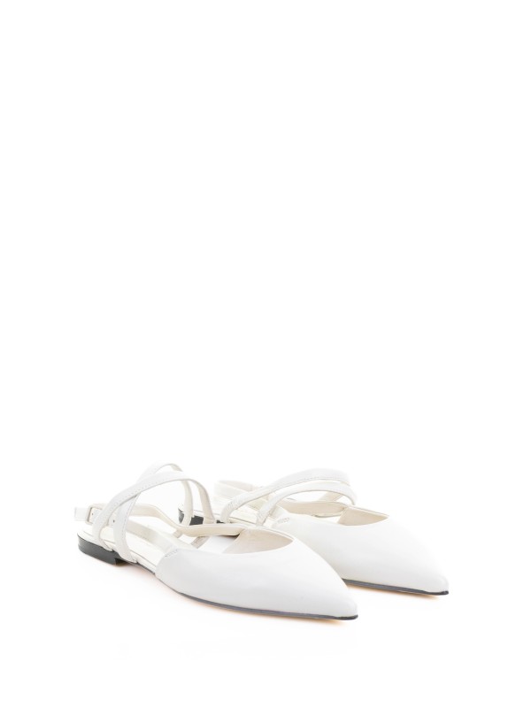 Chanel white flat slingback