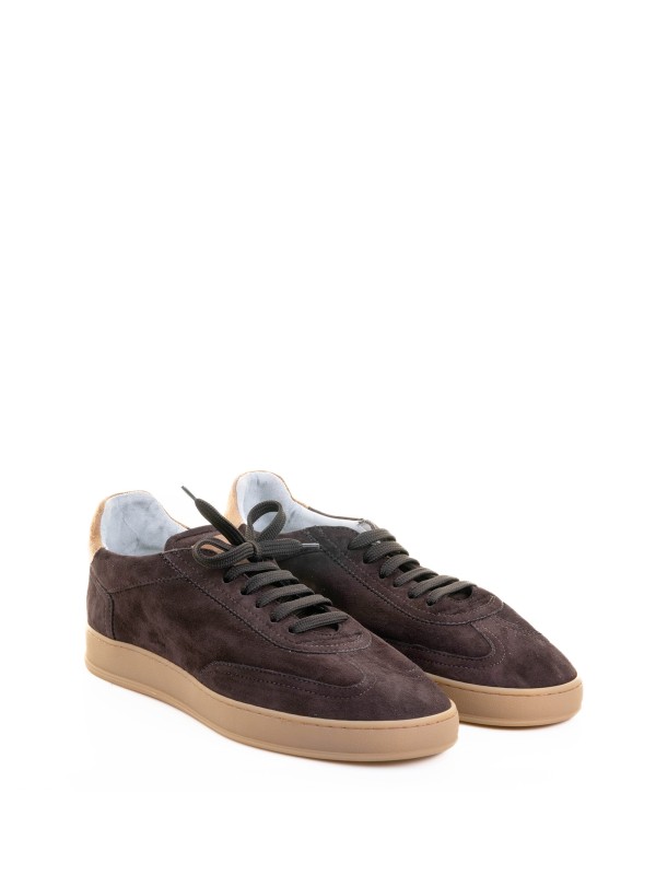 Sneaker uomo in suede marrone