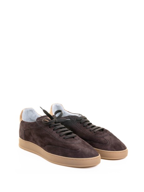 Sneaker uomo in suede marrone