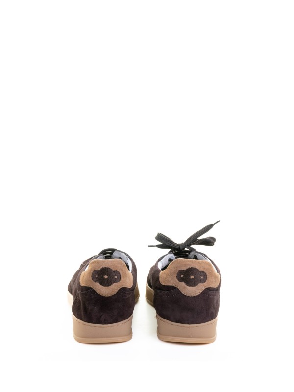 Sneaker uomo in suede marrone