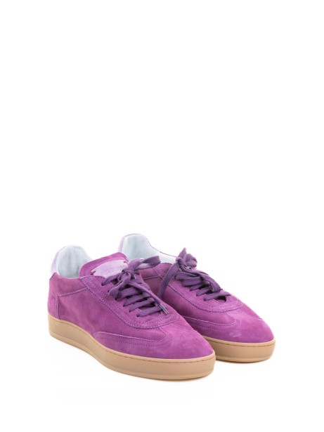 Sneaker donna in suede ciclamino