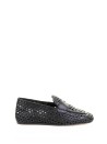 Women's Moccasin in Woven Leather