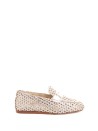 Women's moccasin in woven leather