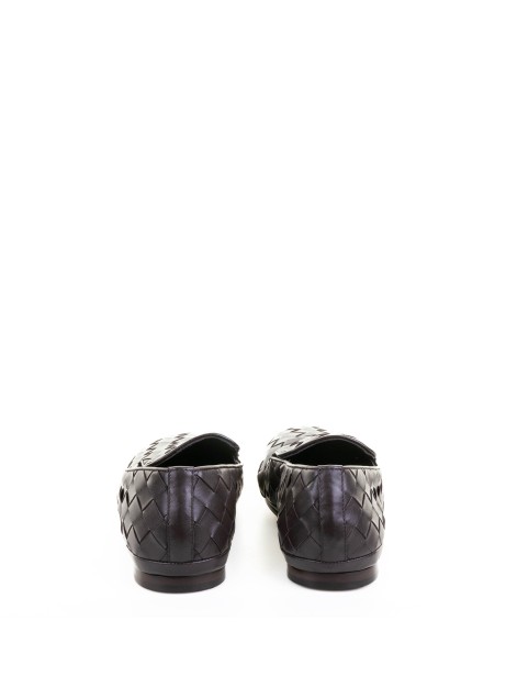 Mocassino slip on in nappa intrecciata testa di moro