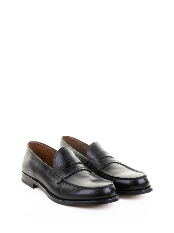 Mocassino nero in pelle