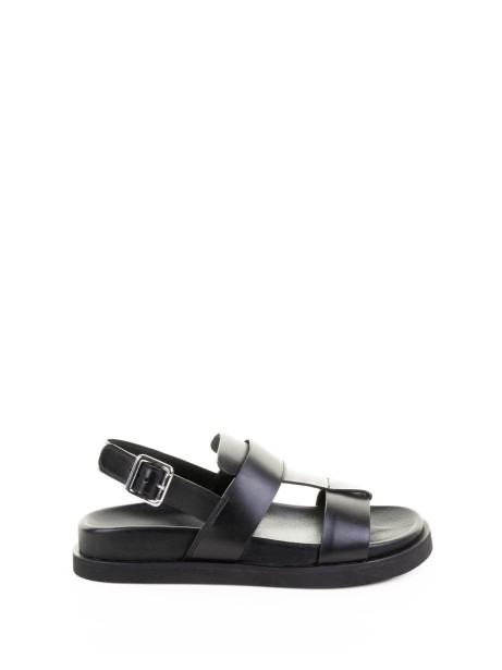 Black leather sandal