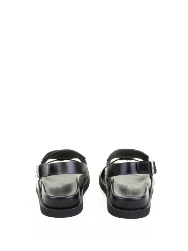 Black leather sandal