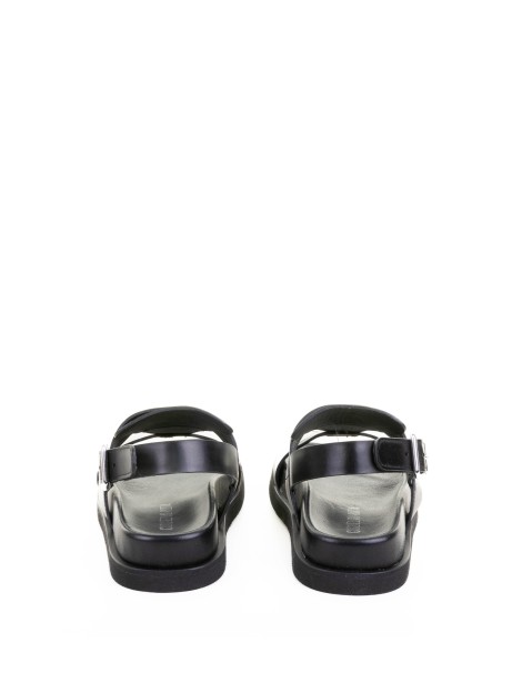 Black leather sandal