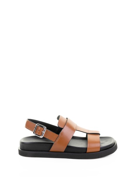 Black Brown Leather Sandal Black Brown Leather Sandal