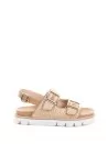 Sandalo beige in rafia
