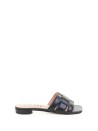 Black Flat Leather Slipper