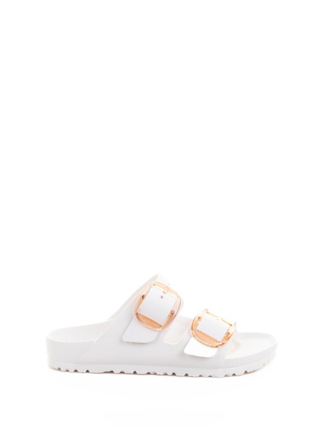 Arizona Big Buckle Eva White Slipper