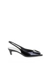Pointed Slingback Pump in Brushed Stone