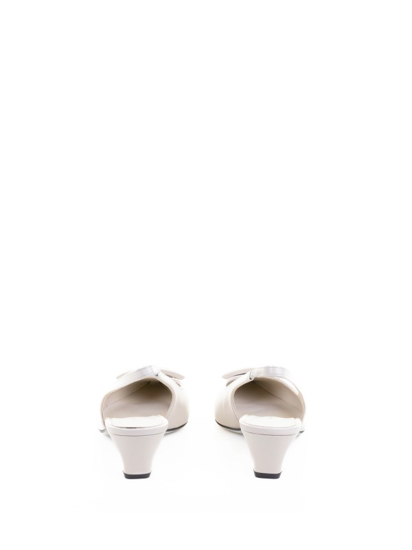 Décolleté slingback a punta in spazzolato stone