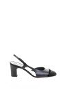 Lurex fabric slingback pumps