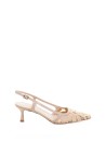 Décolleté Slingback in fabric and mesh