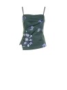 Green top with floral pattern