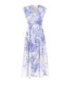 Long dress white blue pattern