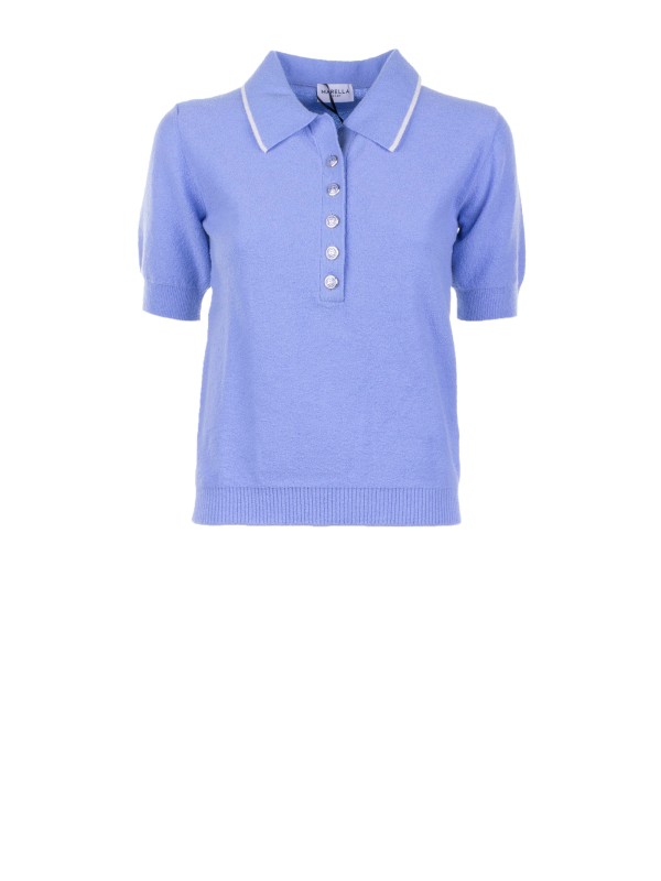 Maglia polo azzurra a maniche corte